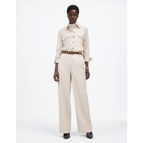 Madewell Harlow Wide Leg Brushed Twill Trouser Pants US Women's 4 - Picture 1 of 7